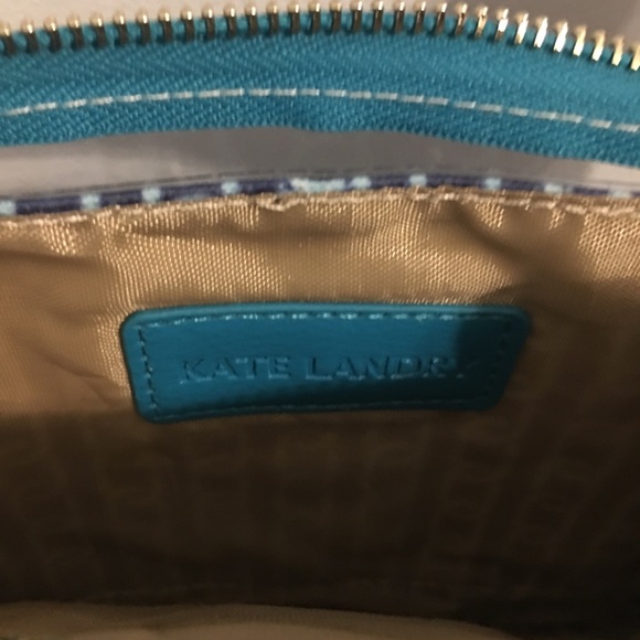 Kate Landry Aqua blue and navy wristlet .. - Picture 8 of 8